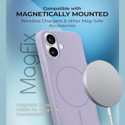Image of iPhone 16 Plus Silicone Magsafe Case | Shock Proof Design & Camera Protection | Premium Rubberised Apple iPhone 16 Plus Cover (Microfiber Lining) | Magnetic Liquid Silicone - Purple