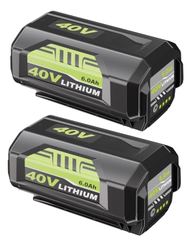 Sunmokite 2Pack 6.0Ah Battery Replacement for Ryobi Compatible with Ryobi 40V Lithium ion Battery OP4026 OP40261 OP4050 OP4040 OP40401 OP40201 OP40601 and Cordless Power Tools
