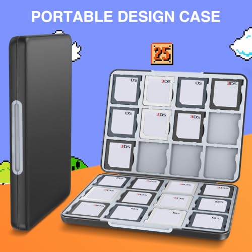 Image of HEIYING 3DS Card Case with 24 Precise Slots for DS 2DS 3DS Game Card | Portable Game Card Case, Hard ABS Shell with Soft Silicone Lining, Precise Card Slots,Magnetic Closure for Easy Access