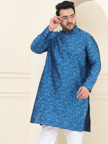 Image of SOJANYA Plus (Since 1958) Men's Cotton Blend Printed Only Long Kurta