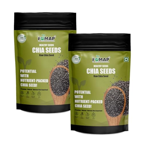 Image of Femap Chia Seed Premium Raw Chia Seeds (500g) | 100% Organic & Raw Superfood | High in Omega-3 (ALA), Protein & Dietary Fiber | Perfect for Weight Loss, Digestion & Heart Health | 500 Gram Pouch (500grams)