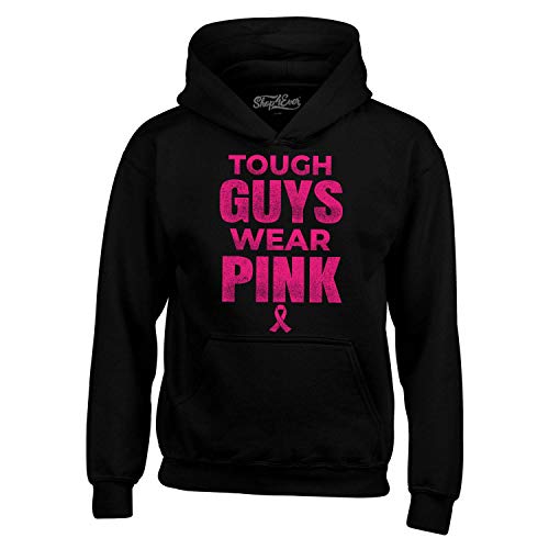 shop4ever Tough Guys Wear Pink Hoodies Breast Cancer Awareness Sweatshirts