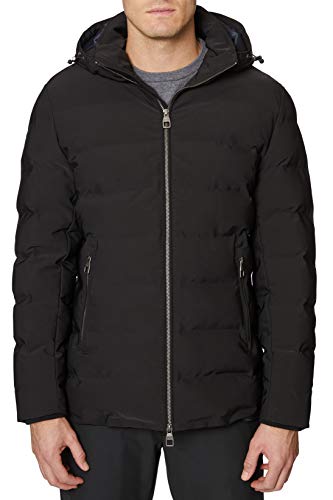 Hickey Freeman Men's Quilted Puffer Jacket, Black, Medium