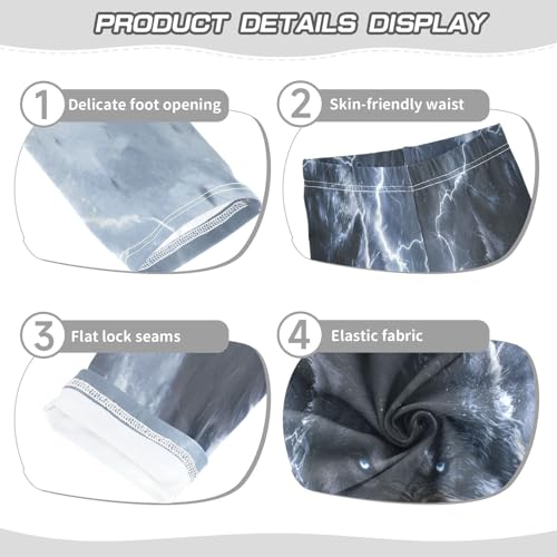 Animal Wildlife Wolf Girls Casual Leggings for Kids Printed Long Pant Bottoms Stretch and Soft3