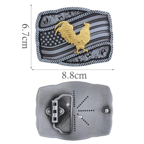 Image of Turquoise Belt Buckle for Men Western Texas Longhorn Bull Rodeo Belt Buckle American Cowboy Chic Gift