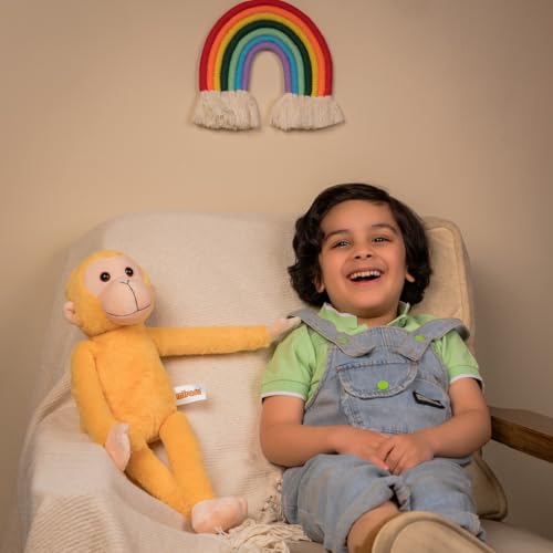 Image of Mirada Adorable Brown Hanging Monkey Soft Plush Toy - Long Arm Stuffed Animal for Kids | Cute Jungle Theme Gift for Boys & Girls | 40cm