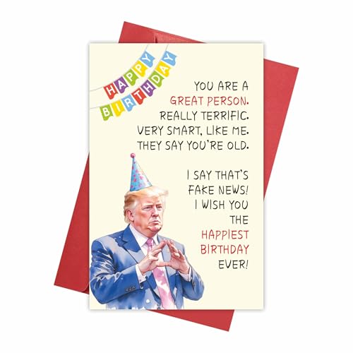 Carte d'anniversaire humoristique Donald Trump pour homme femme grand-père grand-mère