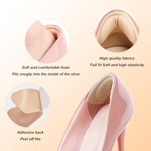 Image of 18 Pairs Heel Cushions & Toe Inserts for Women's Shoes - Anti-Slip Shoe Grips Pads, Comfort Fillers for Big Shoes, Heel Protectors