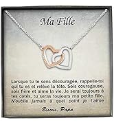 TILOVE Collana Personalizzata Per Figlia Con Ciondolo Cuori Intrecciati E Zirconi | Messaggio D'amore Di Mamma E Papà In Scatola Regalo