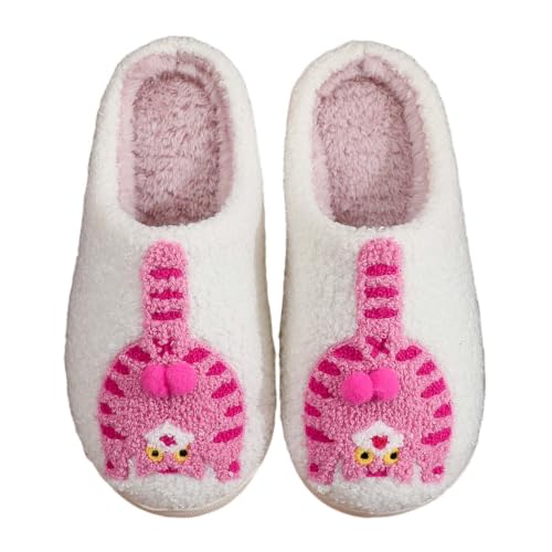 Image of Highland Cow Slippers for Women Plush Scottish Highland Cow Animal Slippers Warm Non Slip Home Indoor Slippers