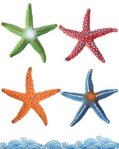 HZAOPZE 4 peças brinquedo de mergulho para crianças, estrela do mar, brinquedo subaquático, brinquedo para mergulhar na piscina, para a piscina, brinquedo para a banheira para bebés