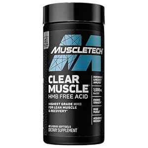 Muscletech HMB Supplements 1000mg, Clear Muscle (42 Liquid Softgels) – Highest Grade HMB for Lean Muscle & Recovery – HMB Free Acid Muscle Supplement – Help Decrease Muscle Breakdown