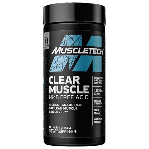 Muscletech HMB Supplements 1000mg, Clear Muscle (42 Liquid Softgels) – Highest Grade HMB for Lean Muscle & Recovery – HMB Free Acid Muscle Supplement – Help Decrease Muscle Breakdown