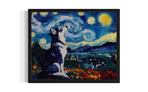 Siberian Husky Van Gogh Inspired Poster