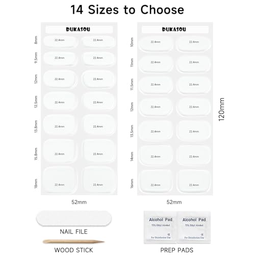 Dukasou A55 Semi Cured Gel Nail Strips, Transparent | 28 Pcs Gel Nail Strips Work With Any Uv Lamp, Salon Quality Uv Gel Nail Stickers thumb #4