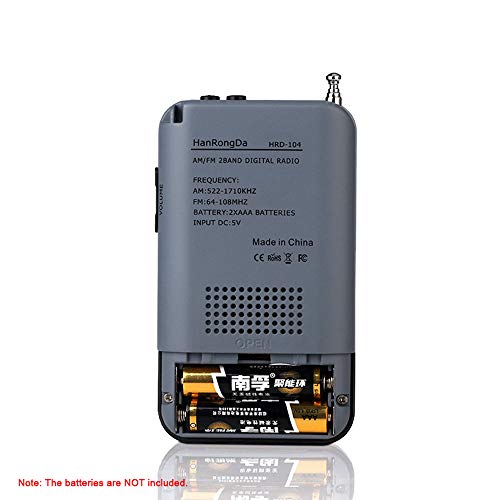Docooler HRD-104 Rádio portátil AM/FM estéreo rádio bolso 2 faixas sintonização digital rádio mini r