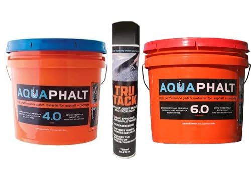 Generic Aquaphalt 4.0 & 6.0 Permanent Asphalt & Concrete Repair Kit & Tru Tack