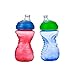Nuby 2-Pack No-Spill Super Spout Easy Grip Cup, 10 Ounce, 6 Months +, Red and Blue