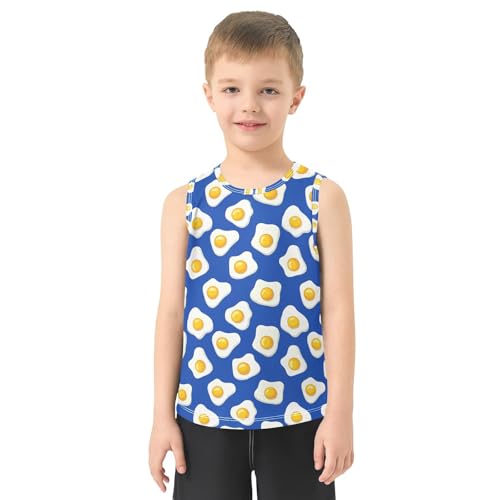 J JOYSAY Fried Egg Blue Boys Tank Top Sleeveless Muscle Shirts Quick Dry Kids T-Shirts 3-15T2