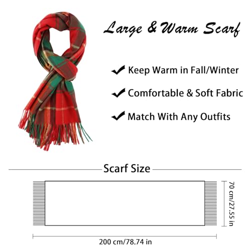 CYian Winter Scarf for Women Cashmere Feel Plaid Scarf Blanket Scarfs Winter Fall Shawls and Wraps Large Scarves Gifts2
