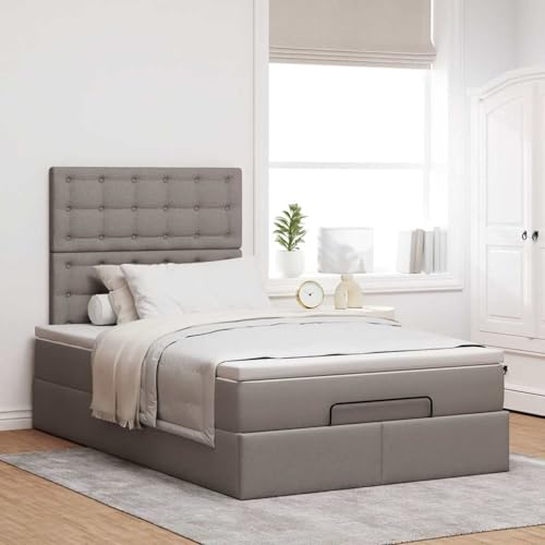 Fasba Ottoman-Bett mit Matratze Taupe 120x200 cm Stoff, Polsterbett Doppelbett Stilvolles Funktionsbett mit hydraulischem Stauraum3313317 – Bild 4