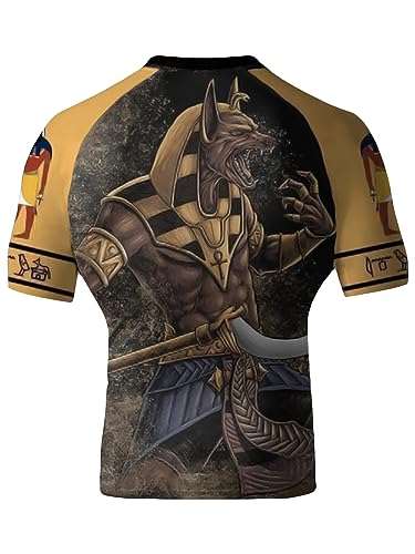 Raven Fightwear Men's Anubis Short Sleeve BJJ Rash Guard MMA Black