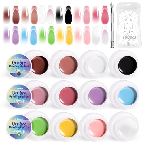 Set de 12 esmaltes de uñas en gel con esponjas y agarrador metálico miniatura 1