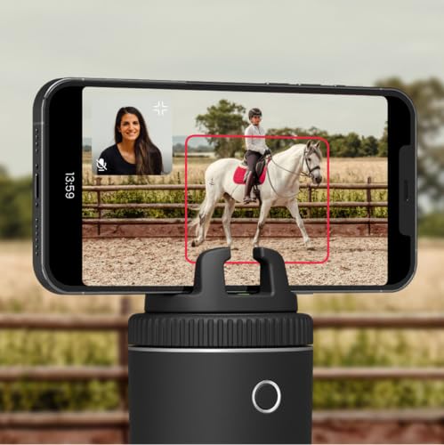 Image of Pivo Equestrian Pod Auto Face, Body, Horse Smart Phone Tracking Holder, Ai-Powered 360 Rotation, Remote Control for Hands-Free Video Recording (Black)