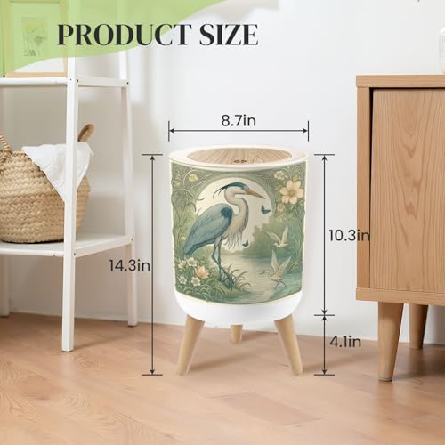 Caneca de basura con tapa redonda y patas 7L miniatura 3