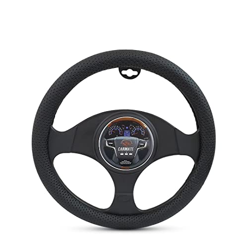 Image of CARMATE Car Steering Cover Super Grip 118 Compatible with Mahindra XUV 300 - Medium Black
