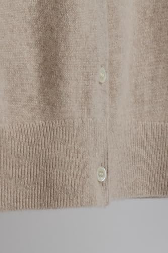 Image of JENNIE LIU Women's 100% Cashmere Button Front Long Sleeve Crewneck Cardigan Sweater