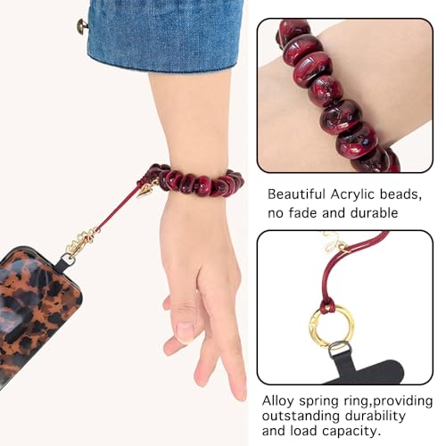 Anillo de metal para teléfono con piedras naturales anticaída 3