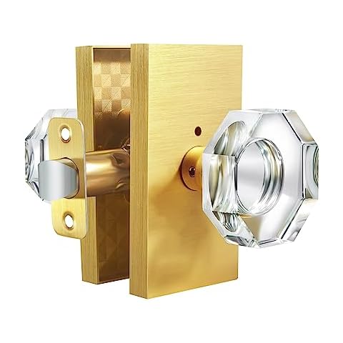 HIEMEY Perillas de puerta de cristal transparente Interior Cover