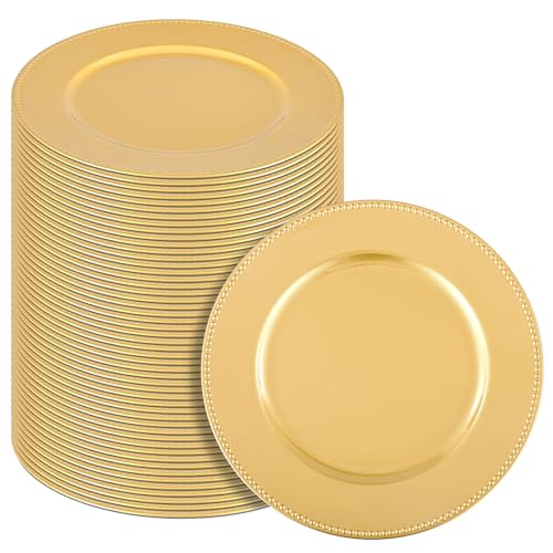 50 Platos Dorados Redondos para Carga, 13 pulgadas miniatura 1
