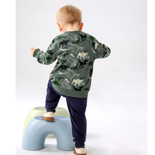 GFQLONG Toddler Baby Boy Fall Winter Sweatshirt Outfit Clothes Long Sleeve Pullover Tops Joggers Pants Set3