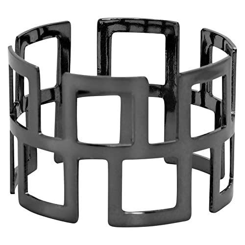 Mimo Style Anel de Guardanapo Suécia Aramado na Cor Preta, Perfeito para Todas as Ocasiões, Feito de