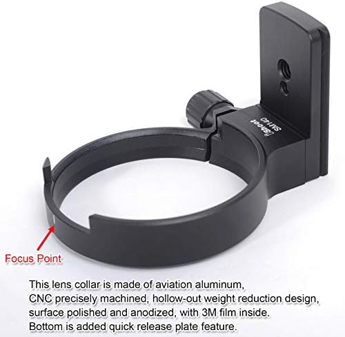 iShoot Tripod Mount Ring, Lens Collar Support Compatible with Sigma 100-400mm f/5-6.3 DG OS HSM Contemporary Lens (EF/F Mount), Bottom is ARCA Quick Release Plate for ARCA-Swiss Fit Tripod Ball Head