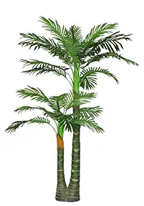 Hyperboles Artificial Plant with Large Silk Green Leaves Fake Tropical Plant for Indoor Outdoor Home Garden Office Living Room(629#) (2 Leg Palm)