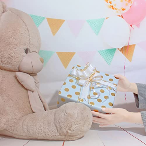 Wewiluck Pull Bows For Gift Wrapping, 15 Pcs Large Gift Bow Bulk For Presents Package, Gift Baskets, Christmas, Wedding, And Party Decor (White With Tulle & Gold Line, 6 Inches) #TOP3