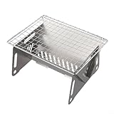 Axorafow Kochen BBQ mit mm 400g Backpacking Brennholz Holzkohlegrill 220x160x120 Klappbrenner Stahlofen tragbar Campingkocher Outdoor Zweck Herd