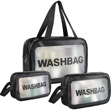 Rathor Enterprises Travel Wash Bag Set, 3 Pieces, Black-image-5