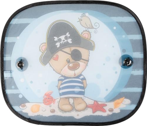 Start Coppia Tendine Laterali Auto Ventose Incluse Grafica Orsetto 44X36 Cm Universali Bambini Protezione Raggi Solari - 3