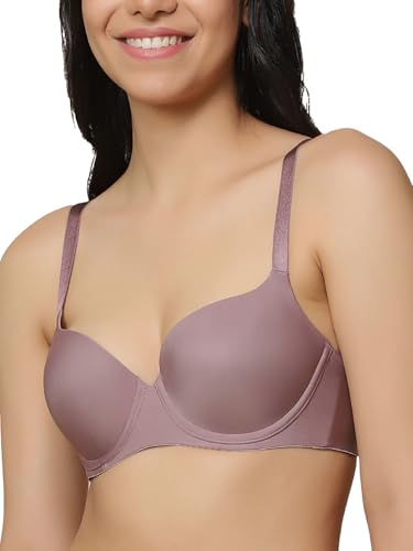 Image of Triumph T-Shirt Bra For Women Wired Padded Body Make-Up Series Seamless Everyday Lingerie Lycra Xtra Fine Breathable Fabric Second-Skin Smooth 3 /4 Cup Support Invisible Underwire Pack Of 1