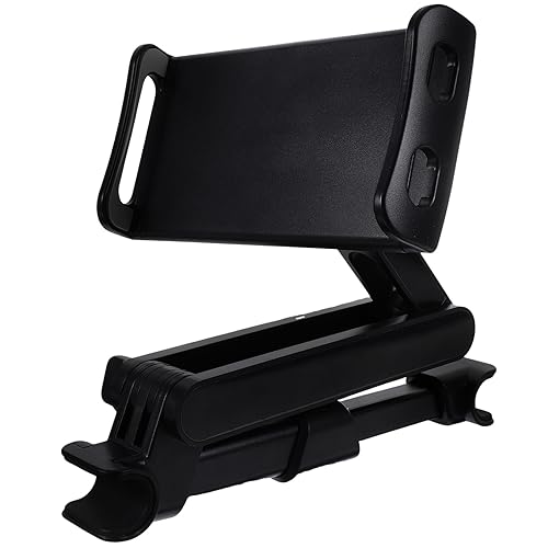 Angoily Car Tablet Holder for Headrest Adjustable and Cell Phone Cradle Rotation Easy Installation for Backseat Use Compatible Tablets and Smartphones