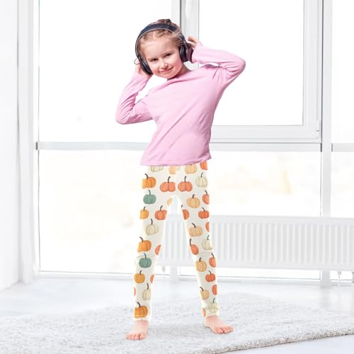 Pumpkin Thanksgiving Girls Casual Leggings for Kids Printed Long Pant Bottoms Stretch and Soft4