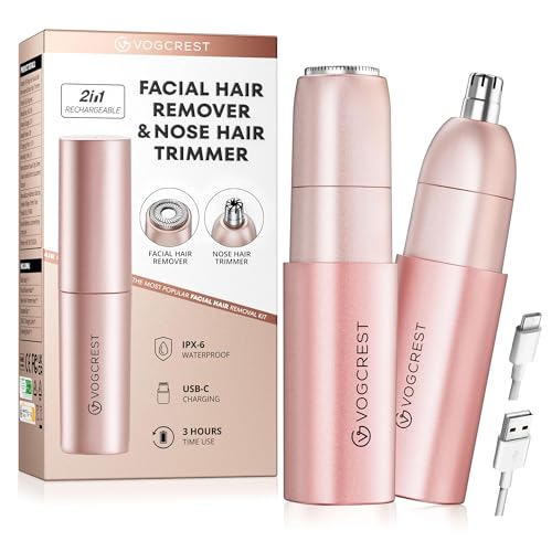 VG VOGCREST Nose Trimmer for Women: 2 in 1 Rechargeable...