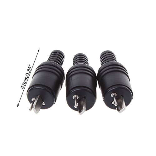 Conector DIN de 2 pines macho negro pack de 10 adaptadores de señal para terminal de cable de altavoz 7