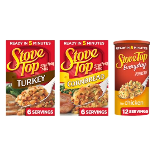 Image of Stove Top Stuffing Mix Pack - 3 Count (Variety Pack) | Cornbread, Chicken (12 oz) & Turkey (6 oz)