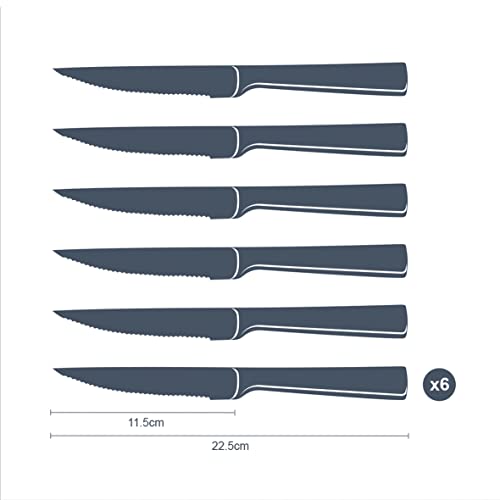 Blackmoor 69019 Set of 6 Steak Knives/Manufactured from Hardwearing Stainless Steel/Ergonomic Contoured Handles/Great for Dinner Parties & Family Gatherings - Image 4