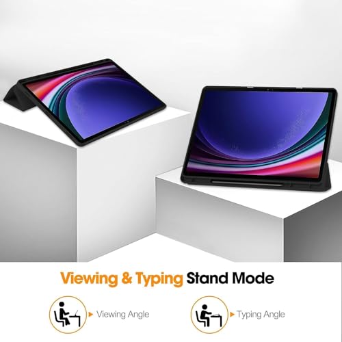 Image of ProElite Cover for Samsung Galaxy Tab S10 Lite 10.9 inch / Tab S9 FE 10.9 inch /Tab S10 FE /Tab S9 11 inch Cover, Soft Flexible Flip Case with S Pen Holder, Auto Sleep Wake, [Recoil Series] - Marble Purple